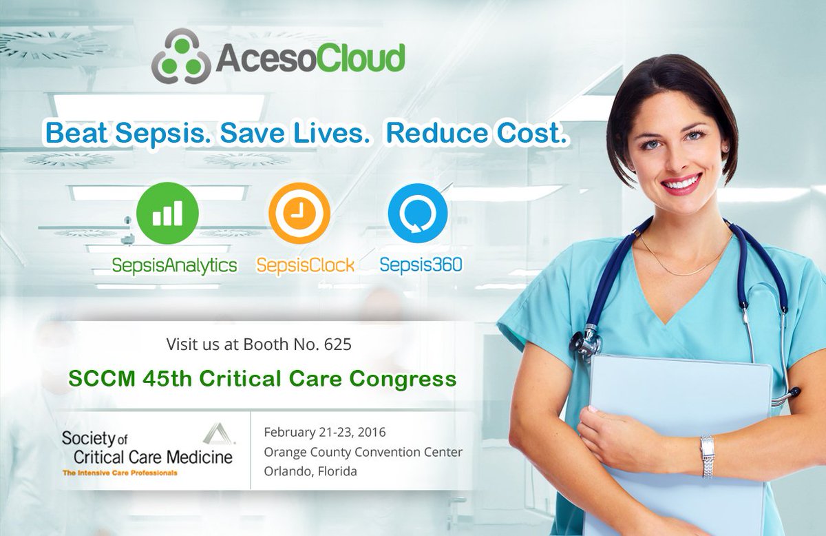 acesocloud's tweet photo. #CCC45 #SCCM2016 Beating #Sepsis with cloud solutions #SepsisAnalytics #SepsisClock #Sepsis360 @Crit_Care @SCCM https://t.co/G6Jrc0Rghv