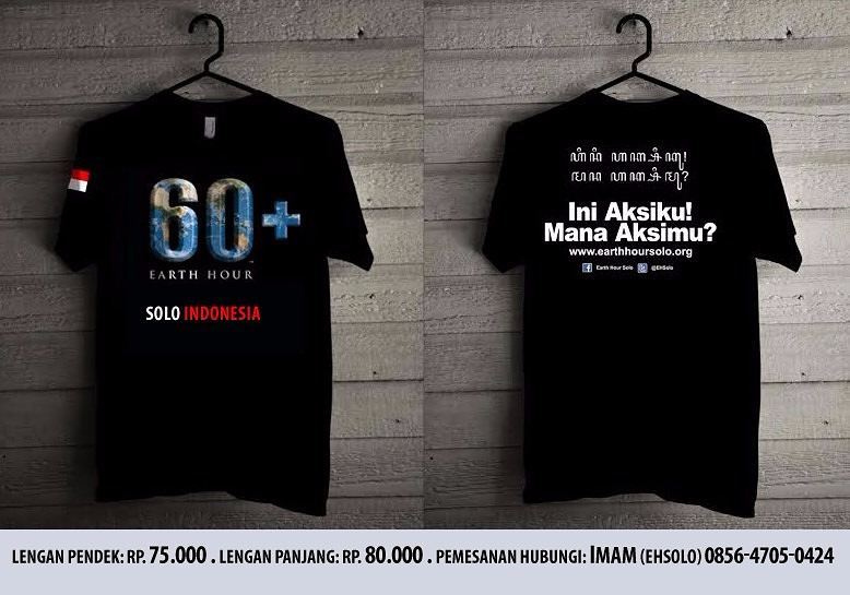 EHSoloVols's tweet photo. Open Order kaos #EarthHour #KotaSolo | pendek 75K, panjang 80K | Size S,M,L,XL | Order via 085647050424 (sms/WA) https://t.co/4gNxNevVn9