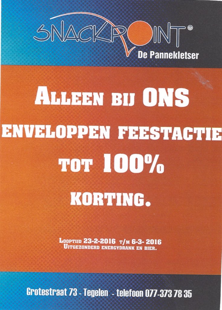depannekletser's tweet photo. Wil je ook tot 100% korting krijgen kom dan naar snackpoint de pannekletser https://t.co/UDE4cZZ4T0