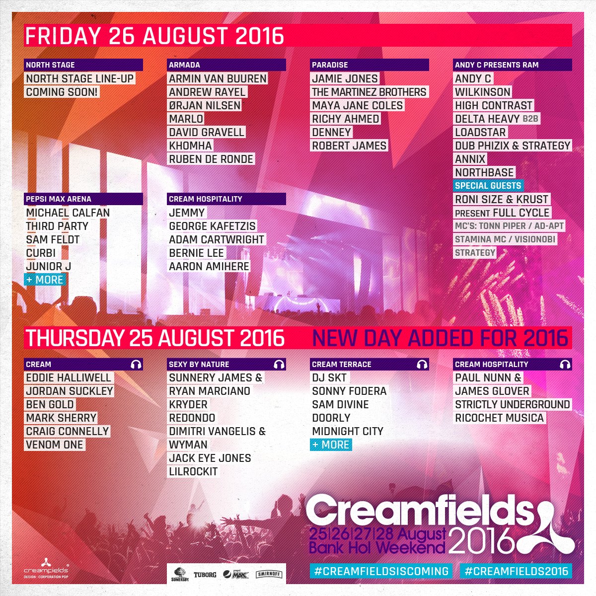Drum Roll please...#Creamfields2016 line up has landed. #Creamfieldsiscoming creamfields.com