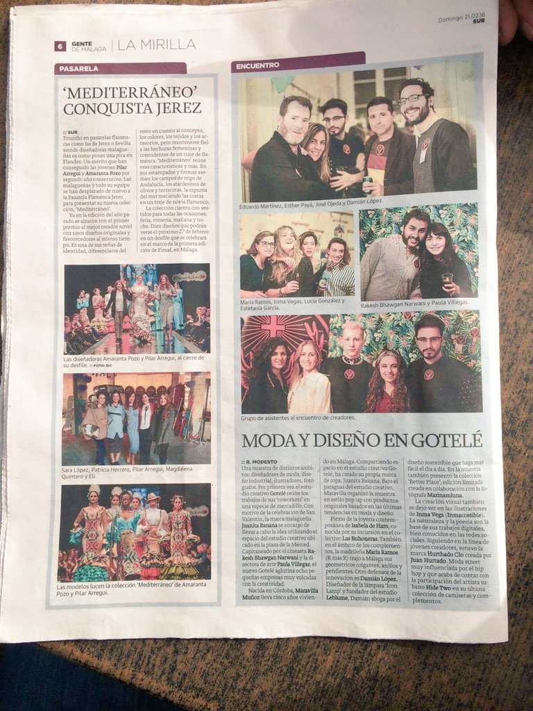 goteleestudio's tweet photo. Felices por el artículo que nos dedica @RAISSAMODESTO2 en @DiarioSUR este domingo sobre nuestro estudio creativo https://t.co/J7v33DsG5x