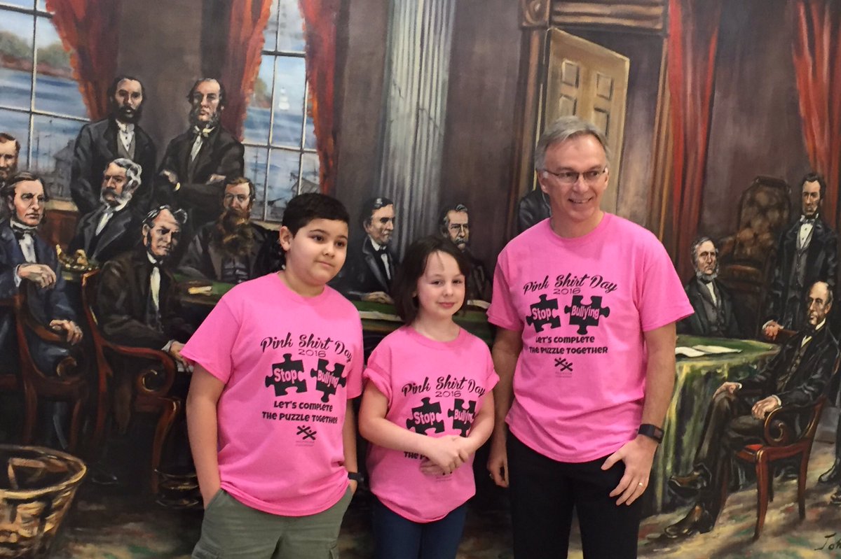 Roisin and <a href="/nick_carelse/">Nicholas Carelse</a> talk with MP <a href="/SeanCaseyLPC/">Sean Casey</a> on #PinkShirtDay #PEI #shareUcare #stopcyberbullying