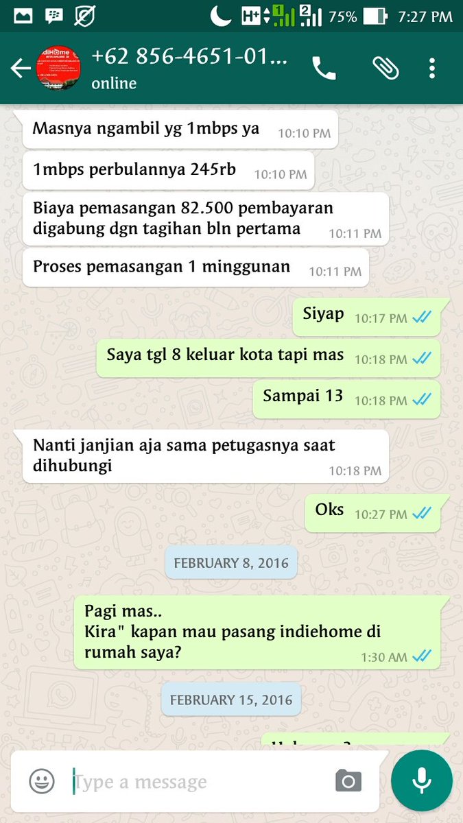 NgalasTrips's tweet photo. @TelkomCare itu percakapan saya dgn petugas nya, sampai skrg blm ada kabar.. janjinya sih maksimal seminggu dr tgl 3 https://t.co/mTlLe2pjSM