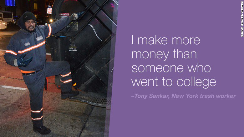 CNN's tweet photo. These garbage workers make $100,000 a year https://t.co/ZEHs8g8Nlj https://t.co/PYYP9rsZlP