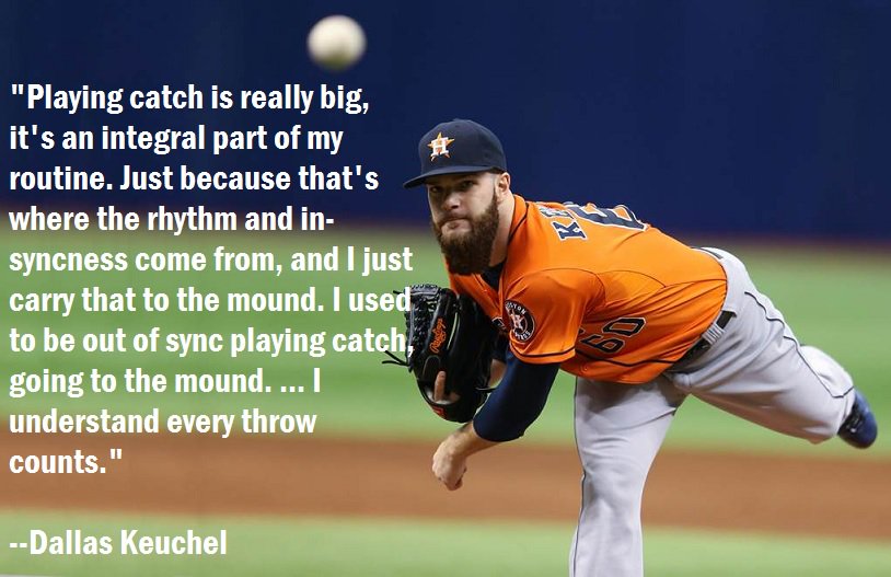 PitchingNinja's tweet photo. Dallas Keuchel, on the importance of playing catch/making every throw count. [Thanks @ChrisHolt20 for the heads up] https://t.co/yrAVsyrdBX
