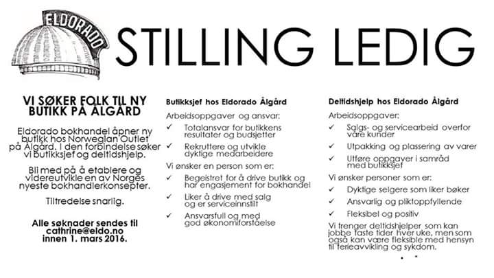 Vi åpner ny butikk! Vil du være med på laget? Send oss en søknad før 1. mars da! #ledigstilling