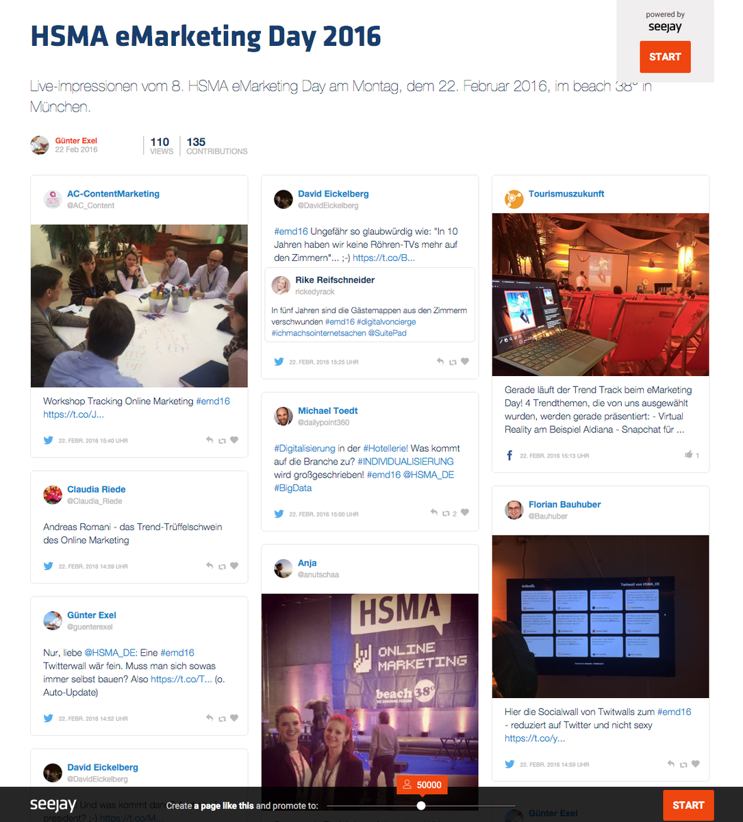guenterexel's tweet photo. .@Bauhuber … und hier eine #emd16 Social Wall 2.0 mit Multimedia, Twitter, Instagram &amp; Co. ;) #justsaying #Seejay https://t.co/hX9SqMblbC
