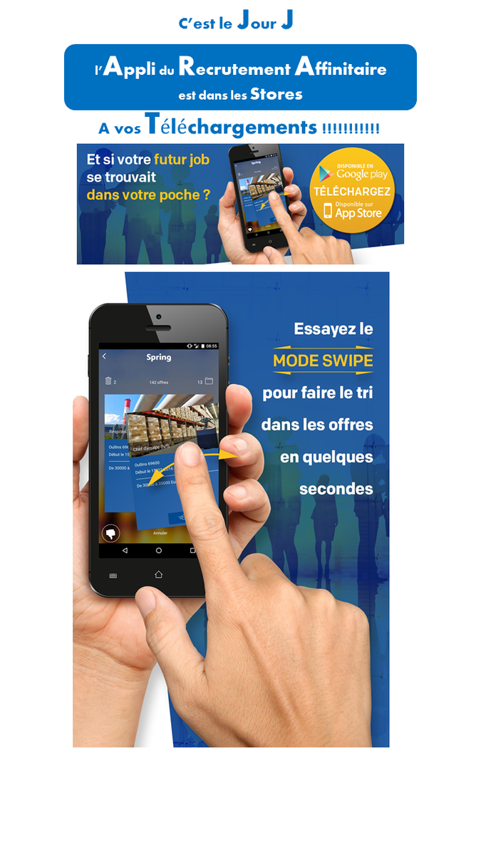 IsmAdecco's tweet photo. A vos smartphone! L'application de recrutement affinitaire arrive dans vos poches... #recrutement #job #Spring_FR https://t.co/0OjimNWGw3