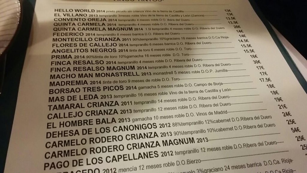 Ya estamos en la carta del Restaurante <a href="/mesa_cero/">Mesa Cero Del Val</a> un lugar imprescindible de #Valladolid