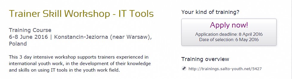 EUICVlora's tweet photo. Trainer Skill Workshop – IT Tools in #Poland: https://t.co/tJL8c7FKMJ Apply! #EUopportunitiesAlbania https://t.co/gq4VoJsNQ3