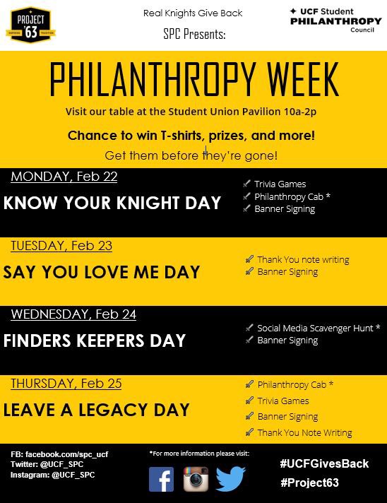 UCF_SPC's tweet photo. #UCF GET UP!!! GET HYPE!!! IT'S @UCF PHILANTHROPY WEEK!!! Come see us in front of the Union from 10-2 #UCFGivesBack https://t.co/UBh1IgzrHL