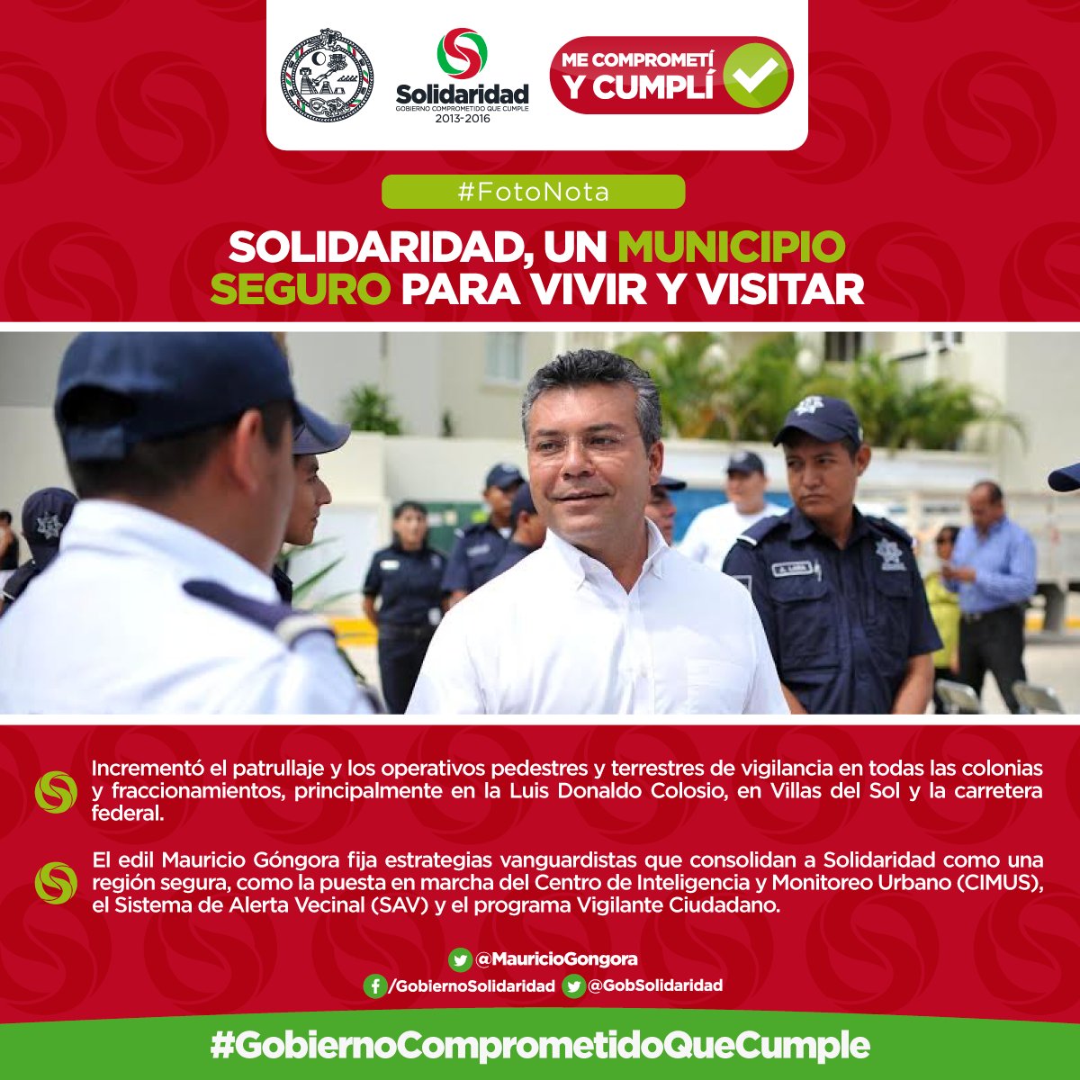 EstoyConMau's tweet photo. #FotoNota-- @MauricioGongora instruyó incrementar el patrullaje y los operativos terrestres en #Solidaridad. https://t.co/GSsxq0kDda