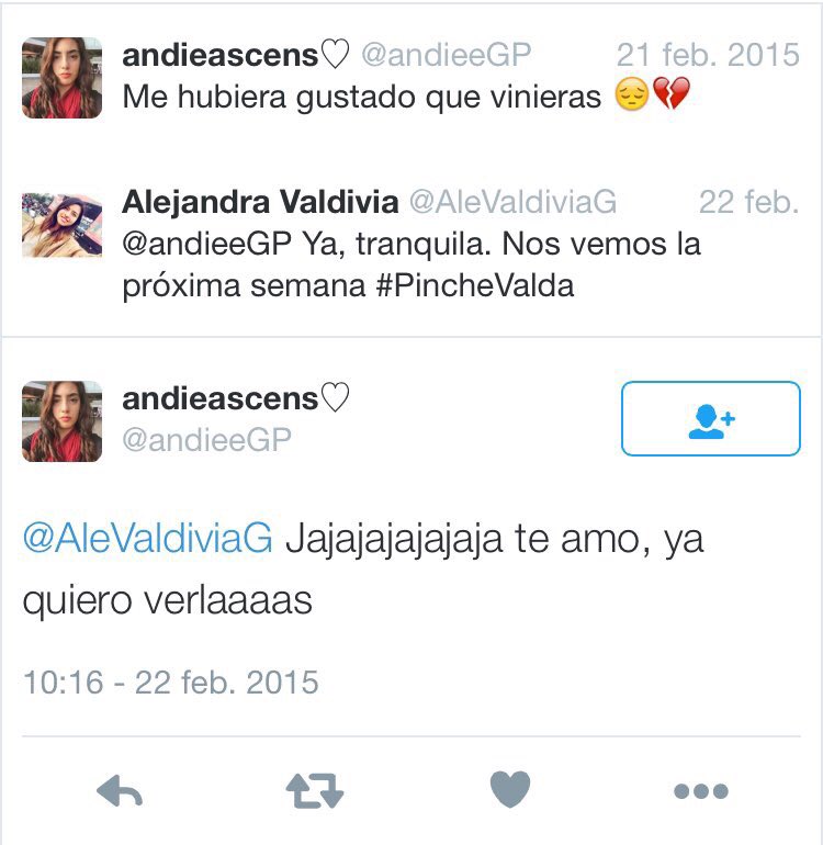 andieeGP's tweet photo. Jajajajaja #PincheValda #Castrosa #TeExtraño #HaceUnAño #TimeHop @AleValdiviaG https://t.co/euvAyexnUJ