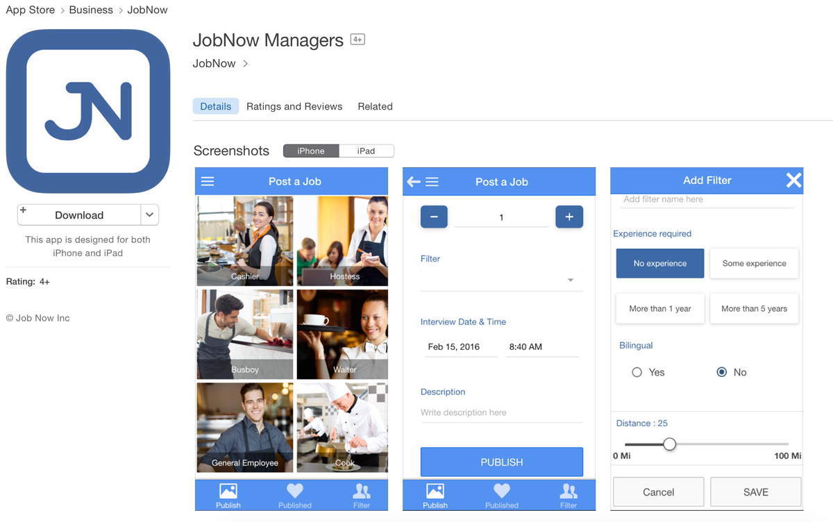 Taytus's tweet photo. The JobNow - Managers app is available for download now at the iTunes Store!
#shippingCode #Startup #jobs #retail https://t.co/WF7k02r8Hy