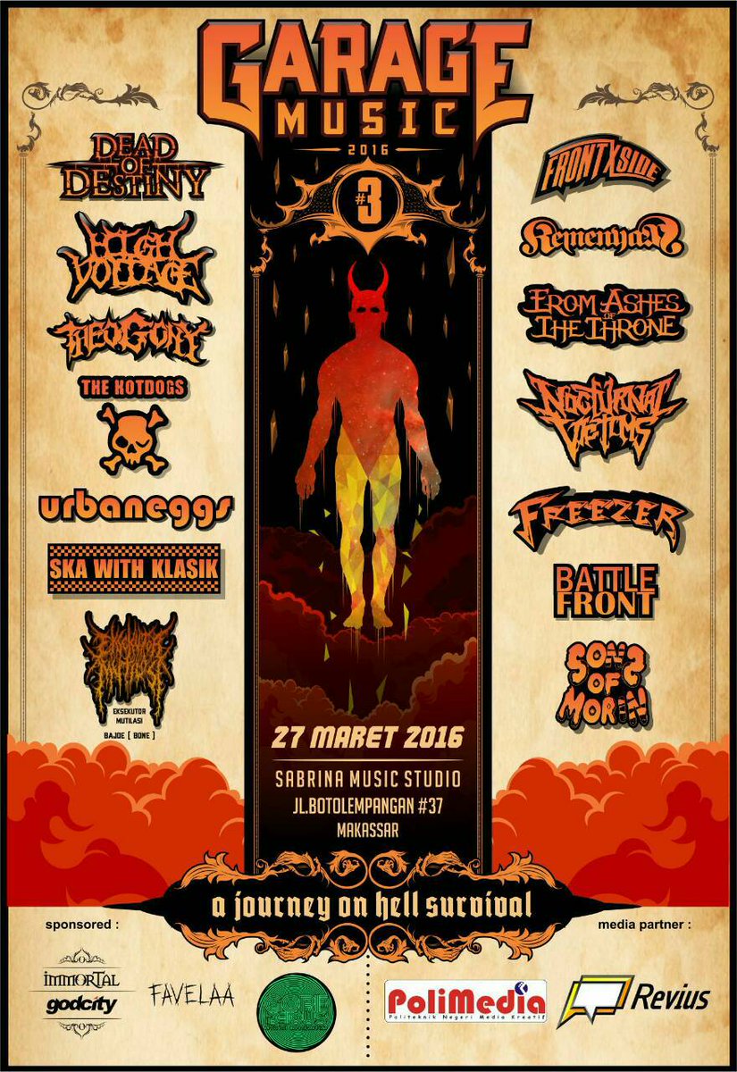GARAGE MUSIC #3 (A JOURNEY ON HELL SURVIVAL) 27 maret 2016. @ Sabrina Music Studio. Jl. Botolempangan #37 mks.