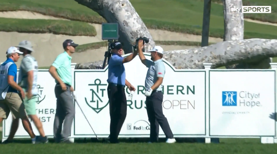 SkySportsGolf's tweet photo. WATCH: Ryan Moore fired a hole-in-one during the final round of the #NTOpen2016. https://t.co/4qOXPggWxm #GolfOnSky https://t.co/HlkNvjLa9s