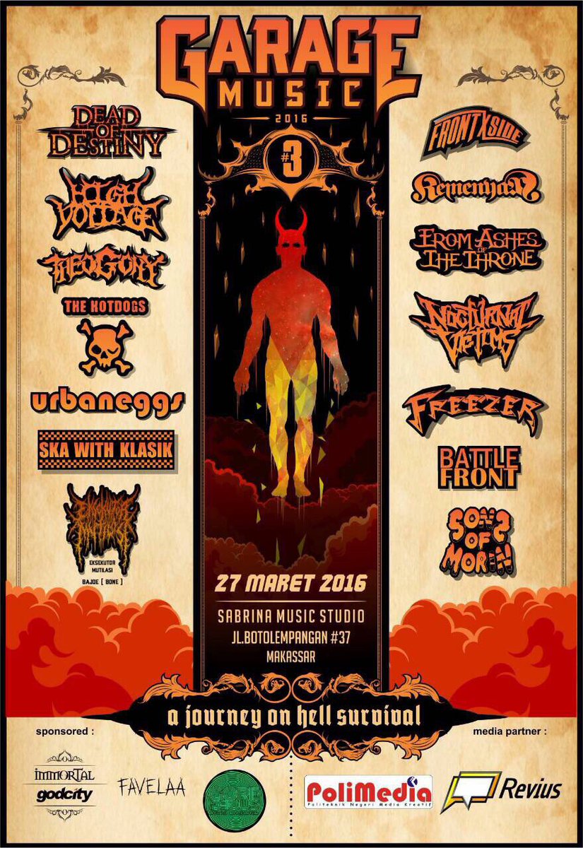 GARAGE MUSIC #3 27 maret 2016. @ Sabrina Music Studio. Jl. Botolempangan #37 
twitter: @GARAGEMusic_ID