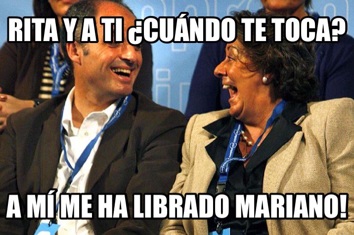 crispmarcote's tweet photo. Camps el recaudador. Mientras Rita aforada en una Comisión permanente y sin pisar todavía el Senado. #PPCorruptos https://t.co/6lqTB0l2ug