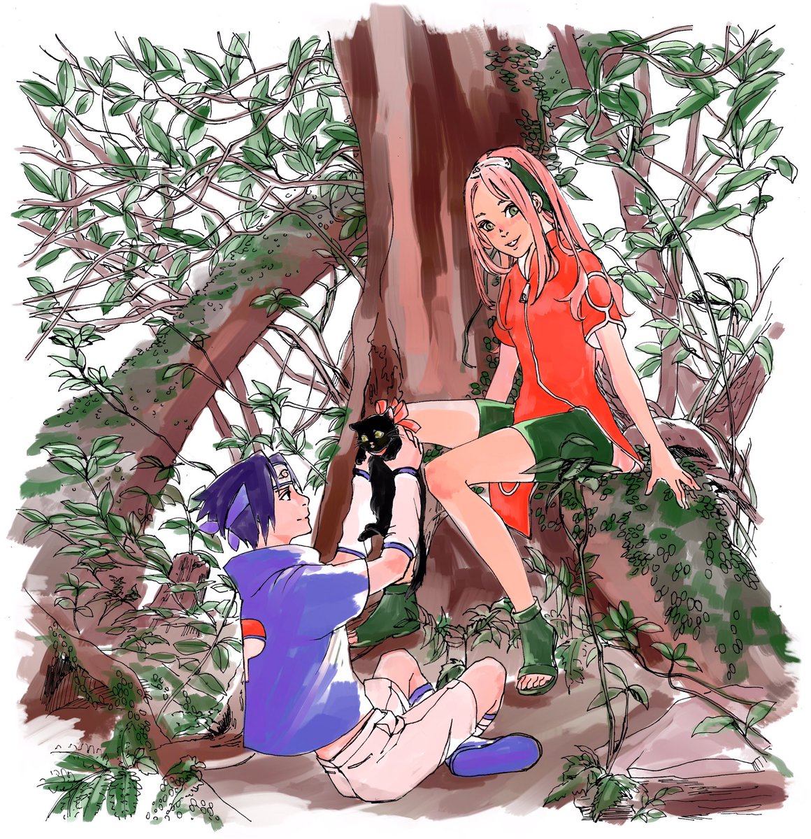 #自作の好きな絵1枚貼って5人指名する
瑠璃さん(@TRumi810)から頂きました!
新しいのを描こうか迷ってる間に日が...w
背景の葉っぱ達の枝を一本一本繋がるように描くのめっちゃ楽しかったです!アンカーで! 