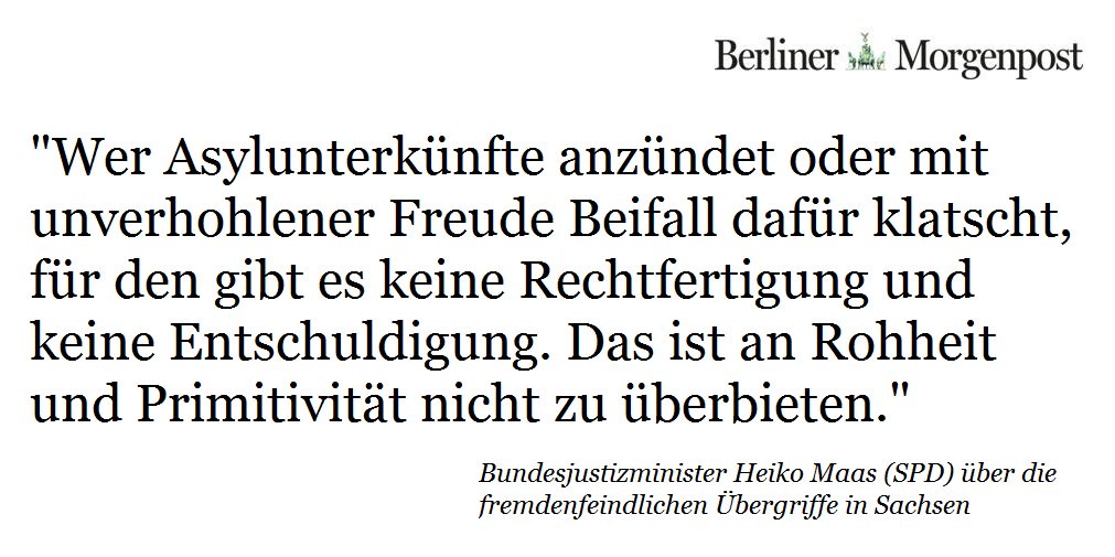 morgenpost's tweet photo. Polizei muss vor Hetze und Übergriffen schützen: @HeikoMaas über  #Clausnitz und #Bautzen. https://t.co/5zVYoD0qRM https://t.co/q15yVx7vne