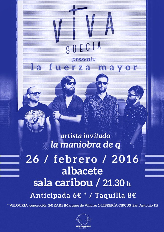 VivaSuecia's tweet image. Será un placer compartir el escenario de @salacaribou con los amigos de @LaManiobradeQ!