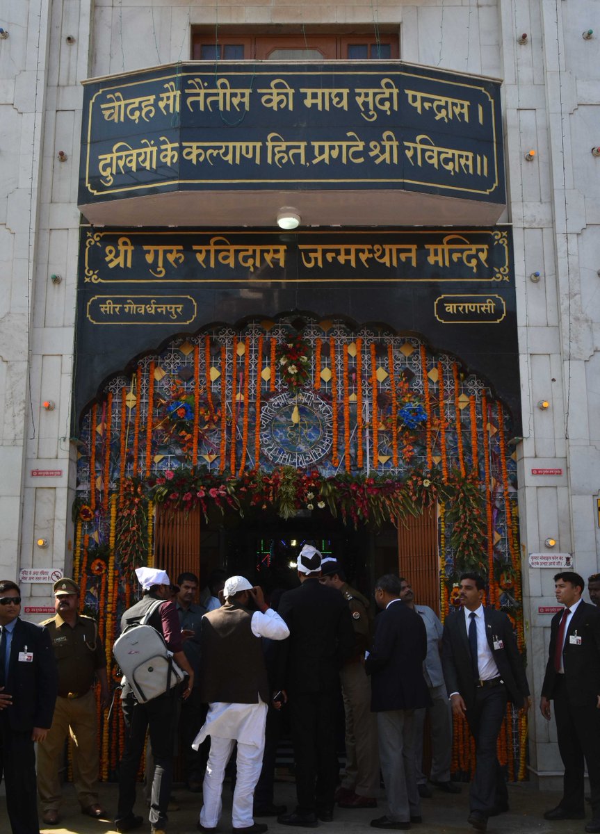 narendramodi's tweet photo. Feeling extremely blessed after visiting Guru Ravidas Temple in Varanasi. https://t.co/SStE1zwTSH