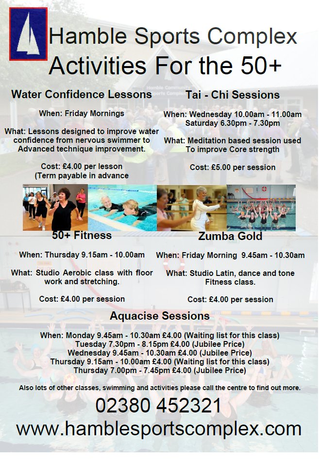 Hi Guys Lots of aged 50 plus activities here at Hamble Please tag away anyone that might be interested.#fitforeaster