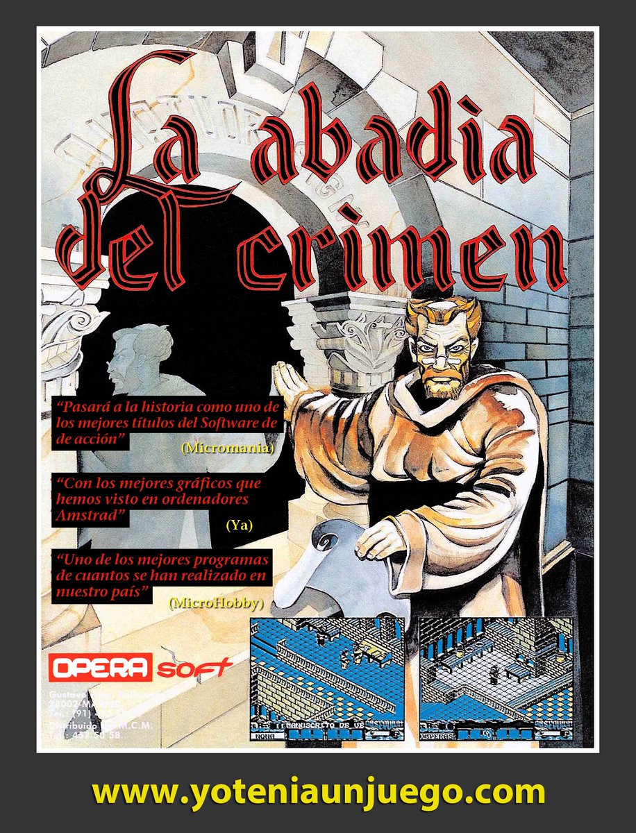 yoteniaunjuego's tweet photo. En @AbriendoMadrid hay una propuesta para poner una calle al creador de La Abadía Del Crimen https://t.co/SiqhTiGC5r https://t.co/eaU00yMuBu