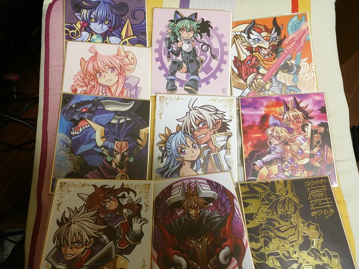 神羅万象の色紙アート買ってきてマキシくんと金色箔押しきたわ!凄い満足度高いし皆も買おう! 
