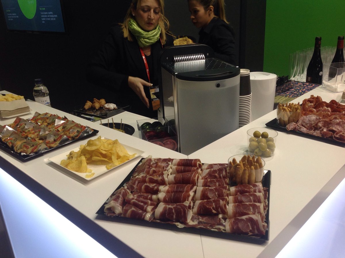 #MWC16 will build up anyone's appetite, so we're supplying free Tapas and wine at our stand CS145 - come and say hi!
