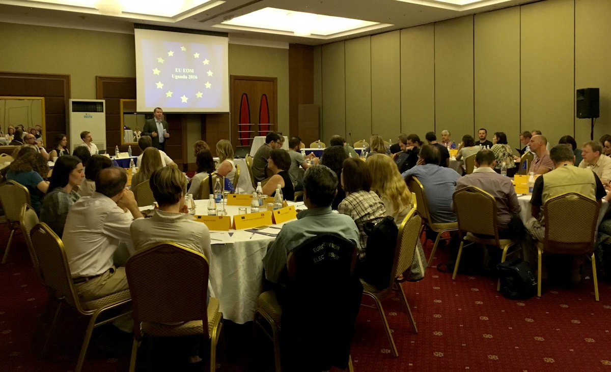 eueomuganda's tweet photo. #EU short term observers returned to Kampala for debriefing. Leaving for Europe tonight. https://t.co/0xIY4SwkSs