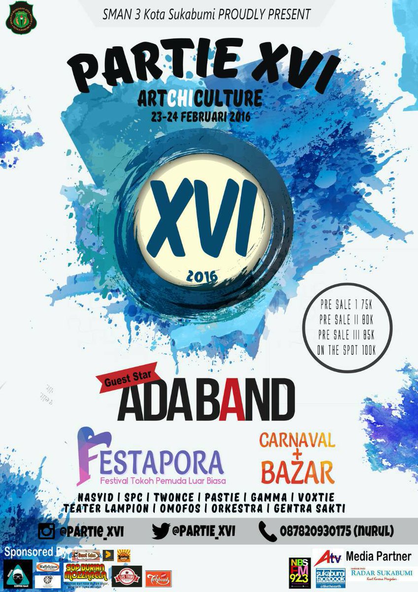 ADA_INDONESIA's tweet photo. #UpcomingGig 24 February 2016 ADABAND will perform on "Partie XVI"  @OSKASMAN3 
Grab your ticket and see you there! https://t.co/hQ522w7o8s