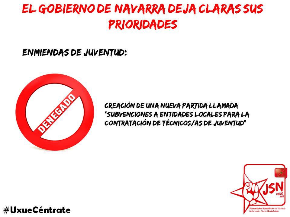 JSN_NGS's tweet photo. Para el Gob. @Navarra la juventud no es prioridad. Nosotros insistimos: somos inversión de futuro #UxueCéntrate https://t.co/YnZFJsUyXe