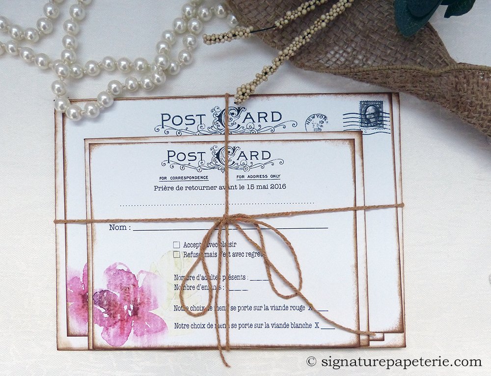 SignaturePap's tweet image. Chic et Rustique Carte-Postale - nouveau auprès de signaturepapeterie.com