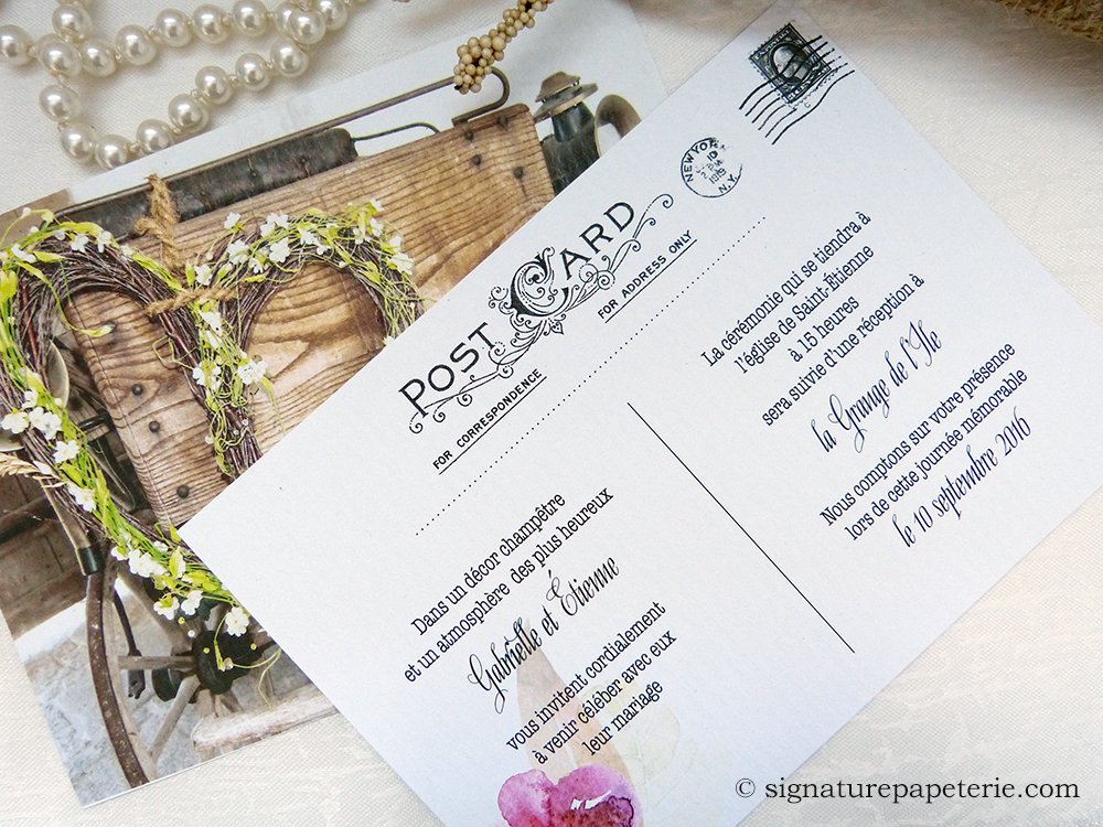 SignaturePap's tweet image. Chic et Rustique Carte-Postale - nouveau auprès de signaturepapeterie.com