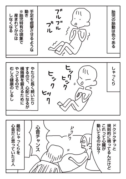 【漫画】ビクビク胎動・しゃっくり胎動
 