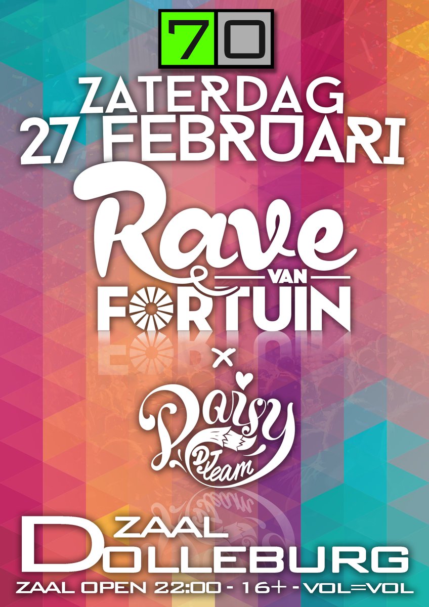 Zaterdag gaan we weer dansen! RAVE VAN FORTUIN &amp; DAISYS DJ TEAM komen een heeerlijk feestje bouwen! #dolleburg