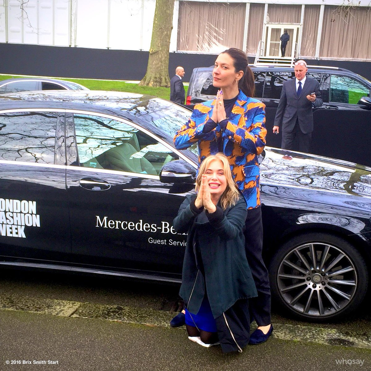 Brixsmithstart's tweet photo. .@fashedatlarge & I bow down with gratitude 2 @MercedesBenzUK 4 providing us with #fashionwagon & driver Pete #lfw https://t.co/FNrb3msh9I