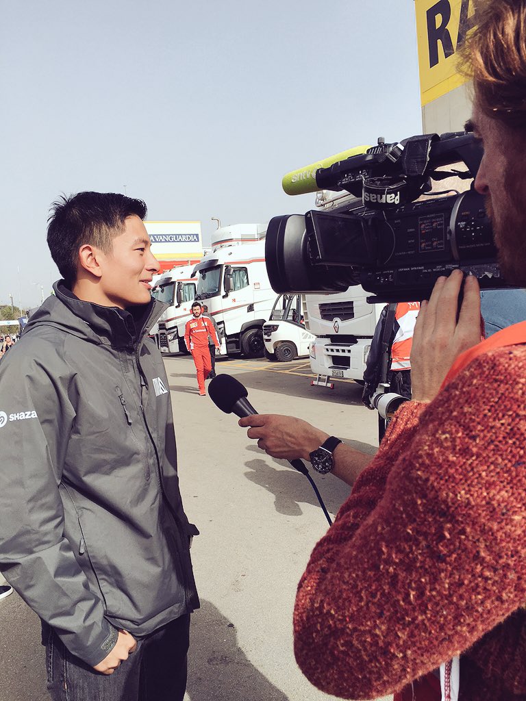 ManorRacing's tweet photo. More track action planned for Pascal this afternoon. Meanwhile, plenty of microphone action for Rio. https://t.co/Fm9TbiUq57