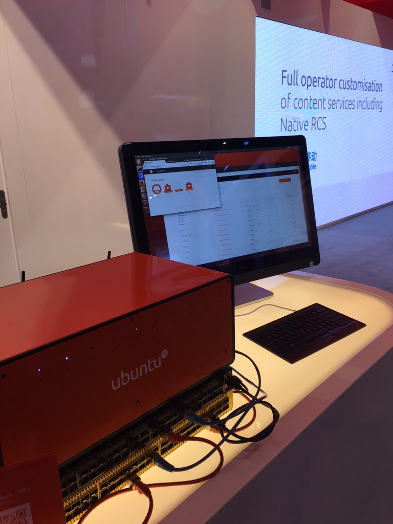 akgraner's tweet photo. At the #Ubuntu booth #MAAS &amp; #UbuntuCore running on #ONIE based switches deploying on bare metal #MWC16 https://t.co/evbdQRKVaG