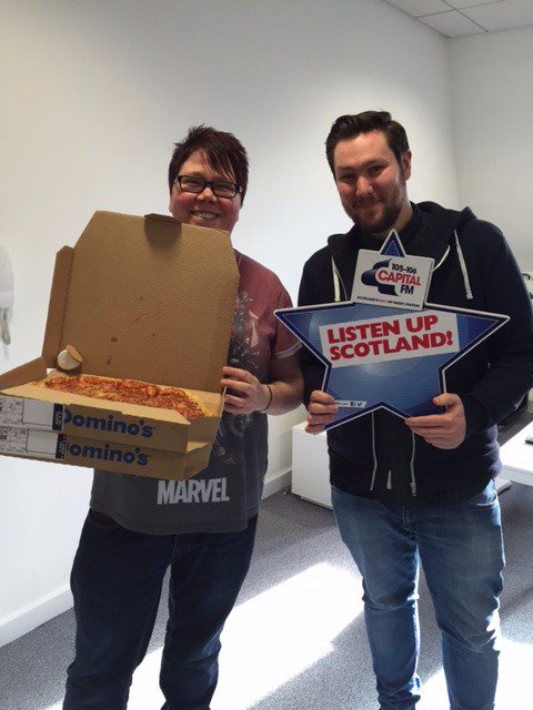 KetchupDigital's tweet photo. Thanks for the pizza @CapitalScotland! And thanks to winner @UnderCeejUK. That's Capital FM on for the afternoon. https://t.co/A9OE17VqBx