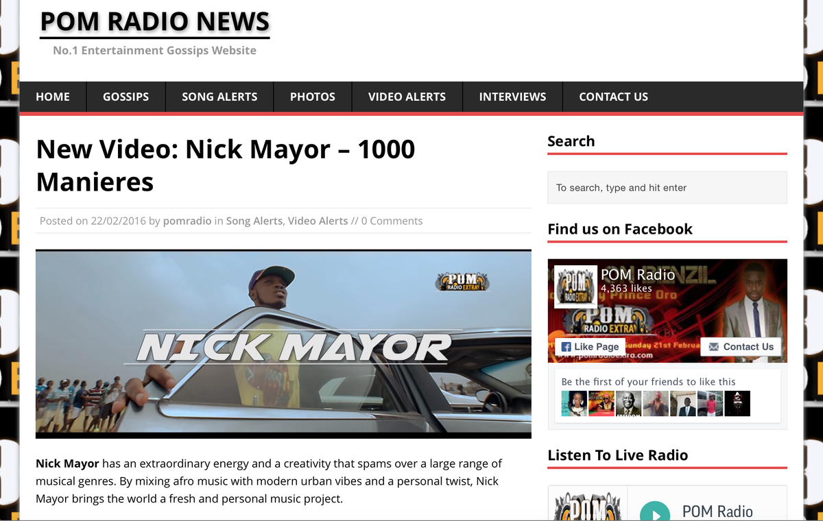JeerichoRecords's tweet photo. Nice article by the great station @POMradioextra >> https://t.co/td2h88hu8a #NickMayor #1000manieres https://t.co/t7Hx28spNx