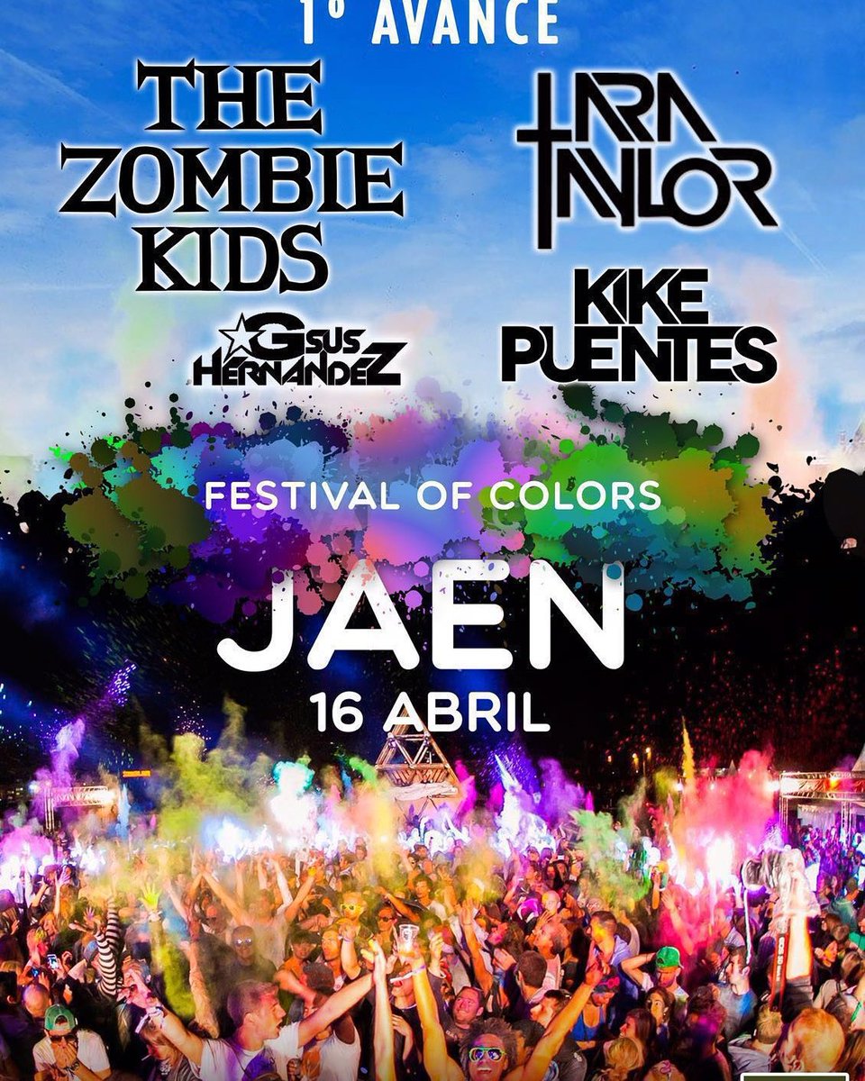 Pakito_Moliina's tweet photo. 2° Avance en el cartel #FestivalOfColors entradas a 12€, te lo vas a perder? 16 de Abril, Jaén, pídeme ya tu entrada https://t.co/P7Nh1Ecel1