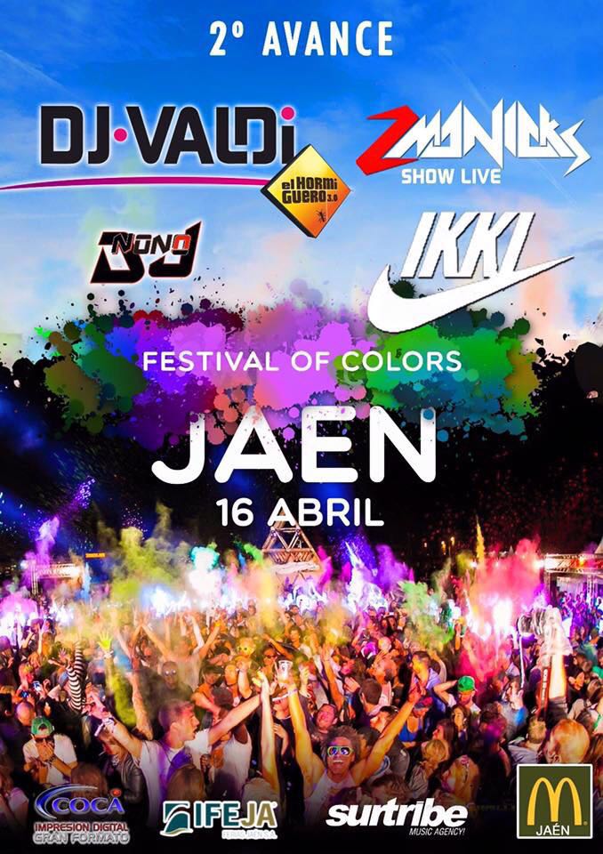 Pakito_Moliina's tweet photo. 2° Avance en el cartel #FestivalOfColors entradas a 12€, te lo vas a perder? 16 de Abril, Jaén, pídeme ya tu entrada https://t.co/P7Nh1Ecel1