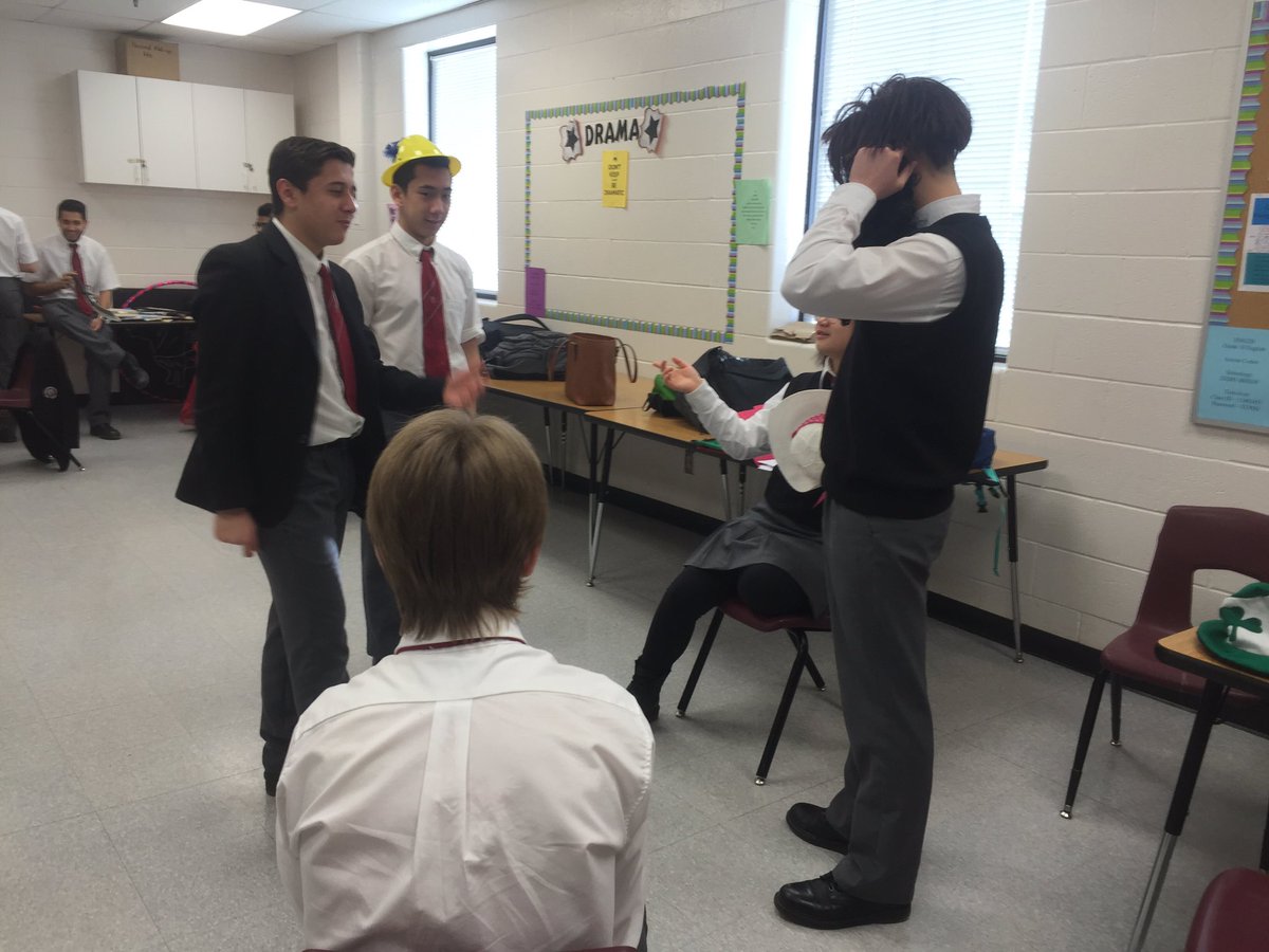 MsGalatiTCPHS's tweet photo. Grade 11/12 drama class preparing their Epic Theatre rendition of #LittleRedRidingHood @TCPHSUpdates #inquirers https://t.co/7Kq88pjB97