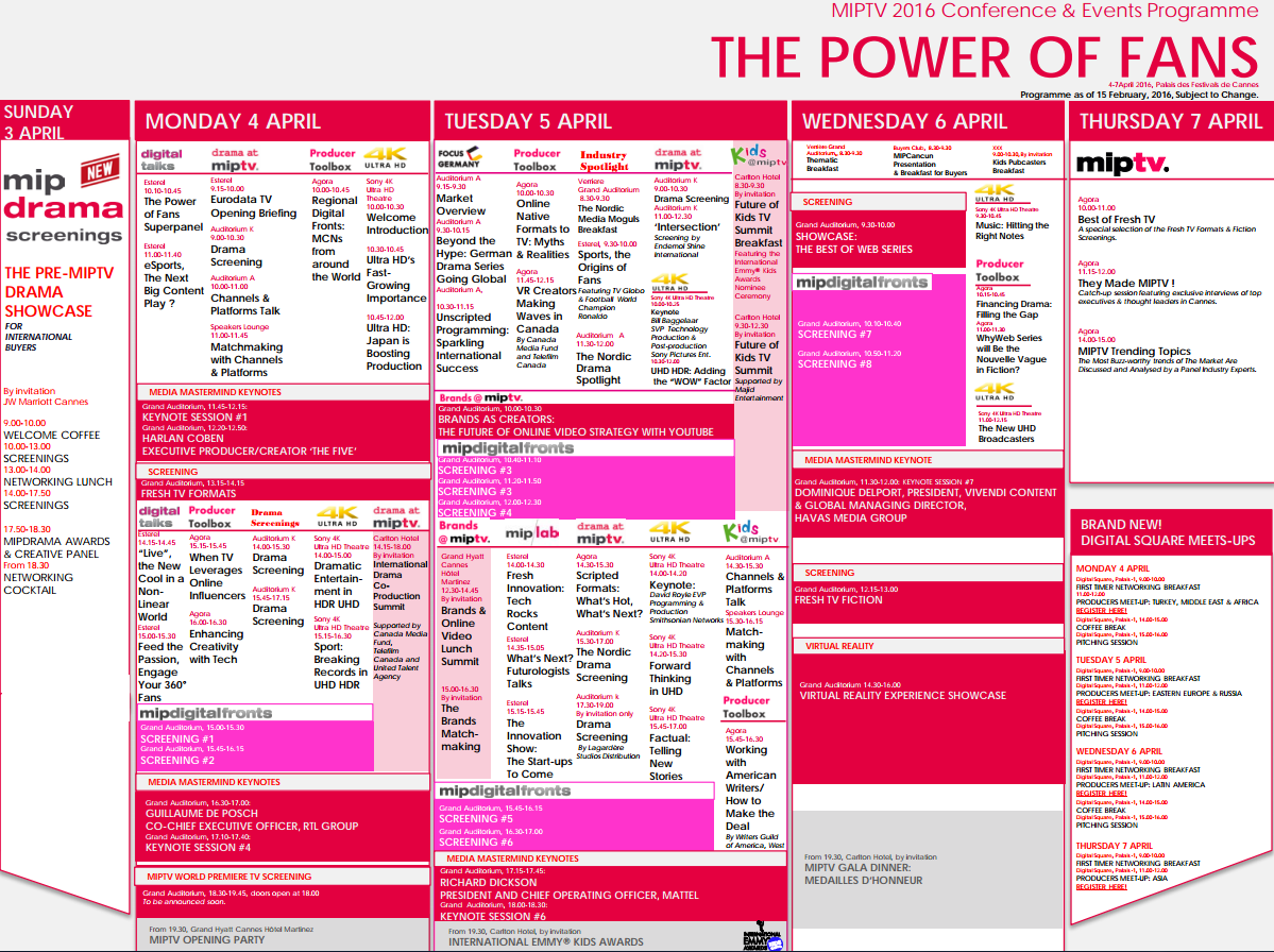 #MIPTV 2016 will focus on The Power of Fans. Discover how, in our full conference programme! bit.ly/miptvprog