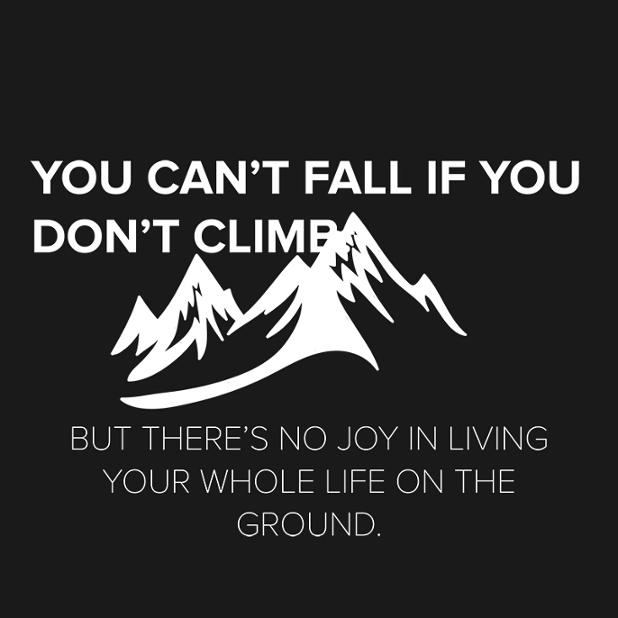 ThePromoSquad's tweet photo. "You can't fall if you don't climb. But there's no joy in living your whole life on the ground." https://t.co/NTqtCZ5YN2