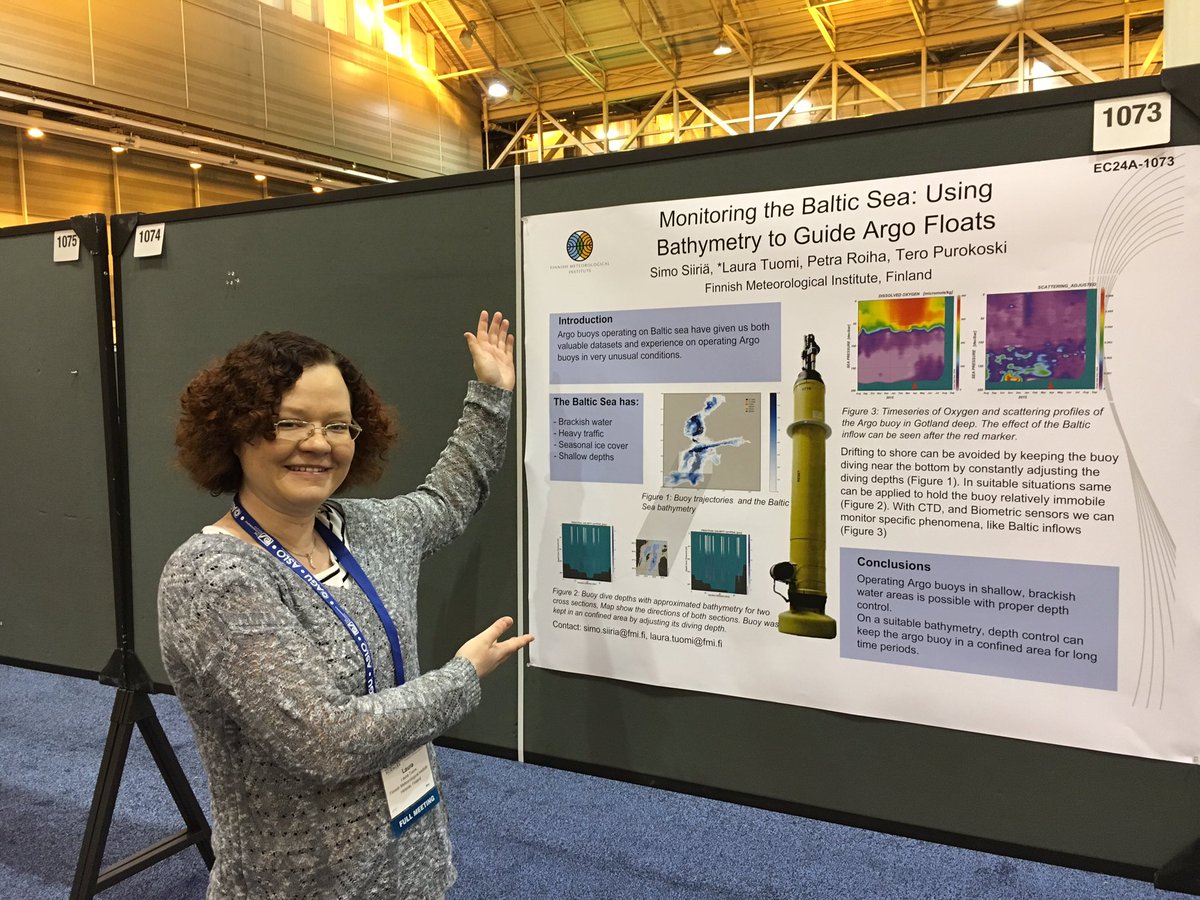 tuomi_laura's tweet photo. Poster ready for presentation at Ocean Sciences Meeting, New Orleans #OSM16 #balticsea #argo https://t.co/mEzhZpvjrR