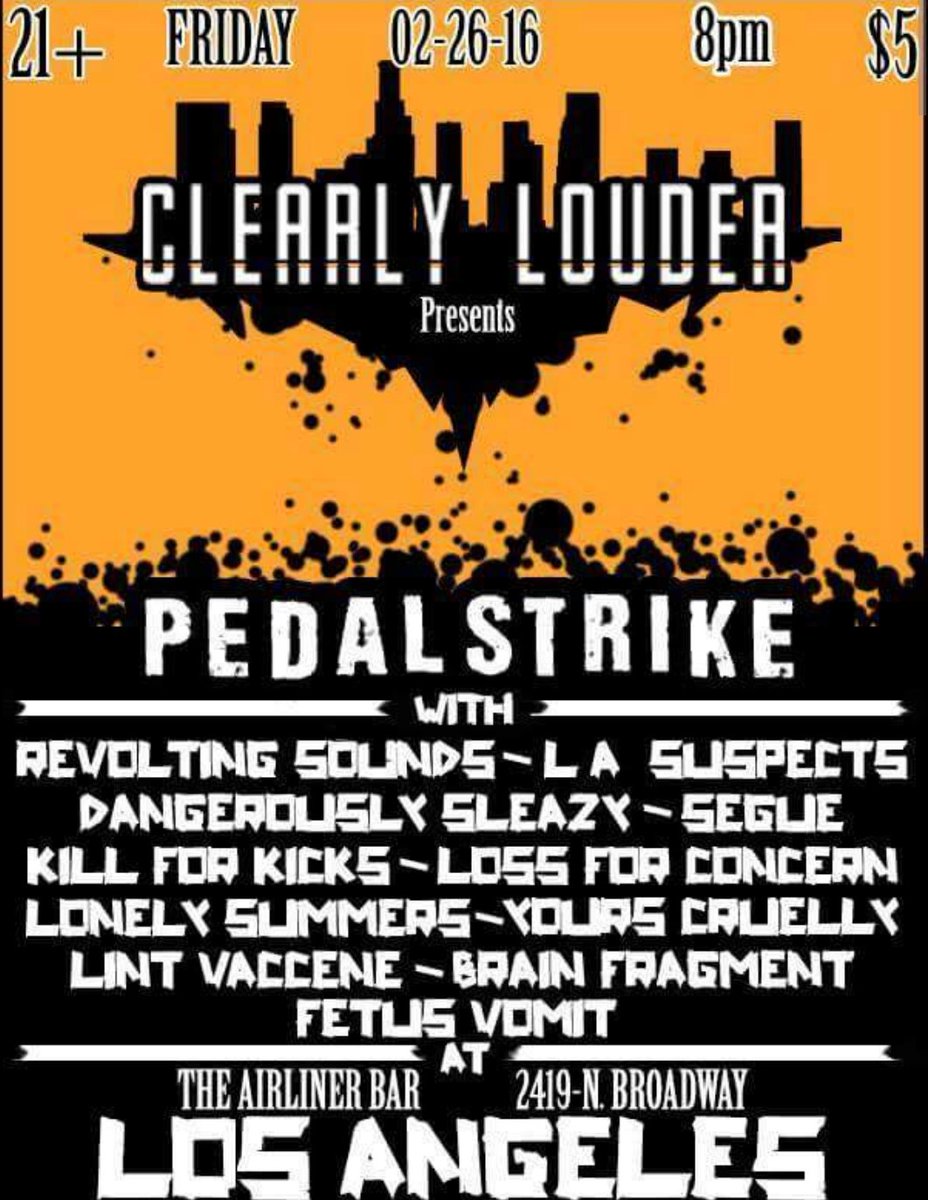 Dangerous_Slez's tweet photo. https://t.co/upzE5gSpvk #punk show Fri #clearlylouder @TheAirlinerBar @MindeeJorgensen @larecord https://t.co/btAs7mDLhy