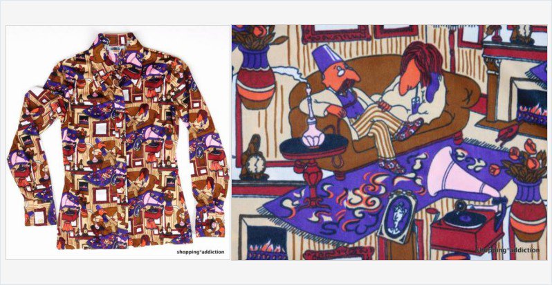 Ebayaddiction's tweet photo. SALE #Vintage #Hippie #Hookah Lounge 70's #Disco Shirt. In my @eBay store: https://t.co/B48YLtRnVF https://t.co/I0nzvk9ns4